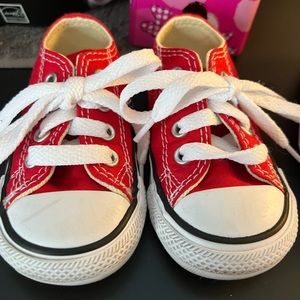 Toddler size 4 Red Converse shoes